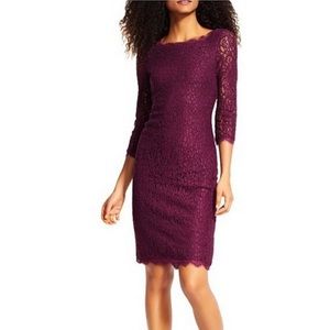 Long Sleeve Magenta Lace Dress